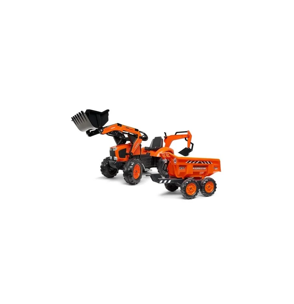 F2090W Koparko-ładowarka Kubota z dwuosiową przyczepą wywrotką Maxi