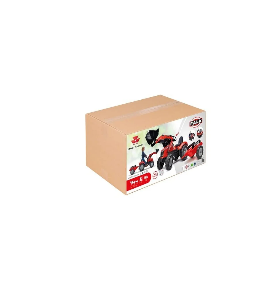 Koparko-ładowarka Massey Ferguson S8740 z przyczepą