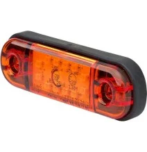 Lampa obrysowa LED, prostokątna, 12/24V pomarańczowa, przykręcana 12 LED Waś | 1400300714
