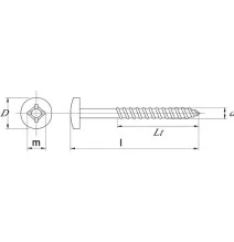 Wkręt do drewna 4x50 mm PZ2 z łbem soczewkowym, stal Kramp