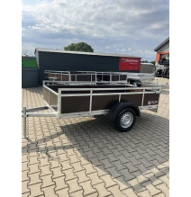 Przyczepa przyczepka samochodowa z burtą ze sklejki EKO 1400 x 2700 dwie osie | 