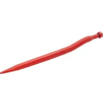 Ząb ładowacza, wygięty: 38 mm profil kwadratowy 40x840 mm końcówka szpiczasta z nakrętką M27x1.5 czerwony | 23201502Z - sklep ro