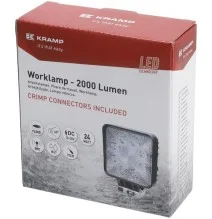 LA10901 Lampa robocza LED, kwadratowa 24W 2000lm, biała, 107x52x136 mm światło rozproszone, Kramp